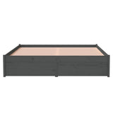 NNEVL Bed Frame Grey Solid Wood 137x187 Double Size