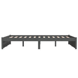 NNEVL Bed Frame Grey Solid Wood 137x187 Double Size