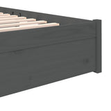 NNEVL Bed Frame Grey Solid Wood 137x187 Double Size