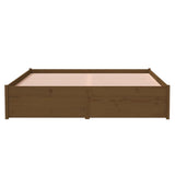 NNEVL Bed Frame Honey Brown Solid Wood 137x187 Double Size
