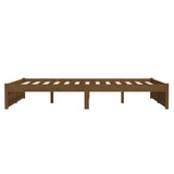 NNEVL Bed Frame Honey Brown Solid Wood 137x187 Double Size