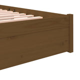 NNEVL Bed Frame Honey Brown Solid Wood 137x187 Double Size