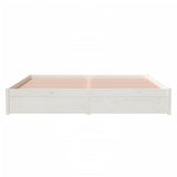 NNEVL Bed Frame White Solid Wood 183x203 cm King Size
