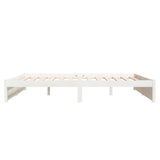 NNEVL Bed Frame White Solid Wood 183x203 cm King Size