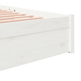 NNEVL Bed Frame White Solid Wood 183x203 cm King Size