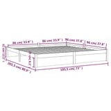 NNEVL Bed Frame White Solid Wood 183x203 cm King Size