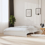 NNEVL Bed Frame White Solid Wood 183x203 cm King Size