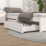 NNEVL Bed Drawers 2 pcs White Solid Wood Pine