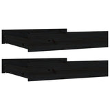 NNEVL Bed Drawers 2 pcs Black Solid Wood Pine