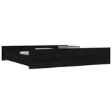 NNEVL Bed Drawers 2 pcs Black Solid Wood Pine