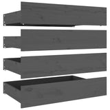 NNEVL Bed Drawers 4 pcs Grey Solid Wood Pine