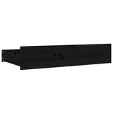NNEVL Bed Drawers 4 pcs Black Solid Wood Pine