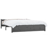 NNEVL Bed Frame Grey Solid Wood 153x203 cm Queen Size