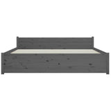 NNEVL Bed Frame Grey Solid Wood 153x203 cm Queen Size