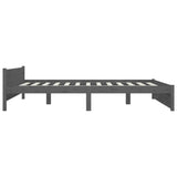 NNEVL Bed Frame Grey Solid Wood 153x203 cm Queen Size