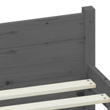 NNEVL Bed Frame Grey Solid Wood 153x203 cm Queen Size