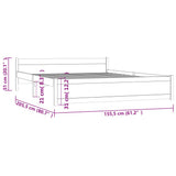 NNEVL Bed Frame Grey Solid Wood 153x203 cm Queen Size