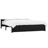 NNEVL Bed Frame Black Solid Wood 153x203 cm Queen Size