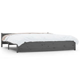 NNEVL Bed Frame Grey Solid Wood 183x203 cm King Size