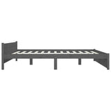 NNEVL Bed Frame Grey Solid Wood 183x203 cm King Size