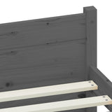NNEVL Bed Frame Grey Solid Wood 183x203 cm King Size