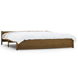NNEVL Bed Frame Honey Brown Solid Wood 183x203 cm King Size