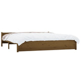 NNEVL Bed Frame Honey Brown Solid Wood 183x203 cm King Size