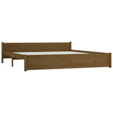 NNEVL Bed Frame Honey Brown Solid Wood 183x203 cm King Size