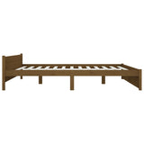NNEVL Bed Frame Honey Brown Solid Wood 183x203 cm King Size