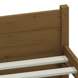 NNEVL Bed Frame Honey Brown Solid Wood 183x203 cm King Size