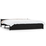 NNEVL Bed Frame Black Solid Wood 183x203 cm King Size