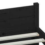 NNEVL Bed Frame Black Solid Wood 183x203 cm King Size