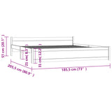 NNEVL Bed Frame Black Solid Wood 183x203 cm King Size
