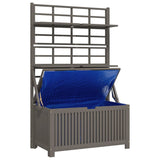 NNEVL Storage Box with Trellis Grey 99x50x160 cm Solid Wood Acacia