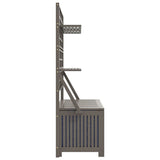 NNEVL Storage Box with Trellis Grey 99x50x160 cm Solid Wood Acacia