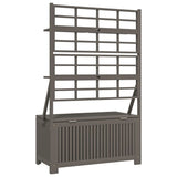 NNEVL Storage Box with Trellis Grey 99x50x160 cm Solid Wood Acacia