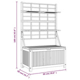 NNEVL Storage Box with Trellis Grey 99x50x160 cm Solid Wood Acacia