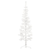 NNEVL Slim Artificial Half Christmas Tree with Stand White 120 cm