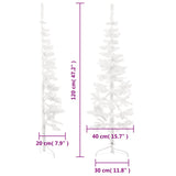 NNEVL Slim Artificial Half Christmas Tree with Stand White 120 cm