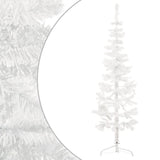 NNEVL Slim Artificial Half Christmas Tree with Stand White 150 cm