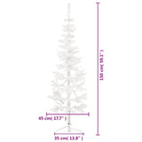 NNEVL Slim Artificial Half Christmas Tree with Stand White 150 cm