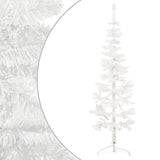NNEVL Slim Artificial Half Christmas Tree with Stand White 180 cm