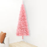 NNEVL Slim Artificial Half Christmas Tree with Stand Pink 120 cm