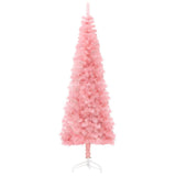 NNEVL Slim Artificial Half Christmas Tree with Stand Pink 180 cm