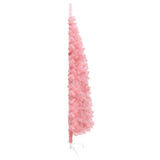 NNEVL Slim Artificial Half Christmas Tree with Stand Pink 180 cm