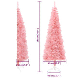 NNEVL Slim Artificial Half Christmas Tree with Stand Pink 180 cm
