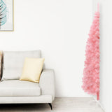 NNEVL Slim Artificial Half Christmas Tree with Stand Pink 180 cm