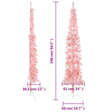 NNEVL Slim Artificial Half Christmas Tree with Stand Pink 240 cm