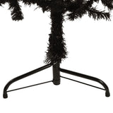 NNEVL Slim Artificial Half Christmas Tree with Stand Black 120 cm
