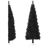 NNEVL Slim Artificial Half Christmas Tree with Stand Black 180 cm